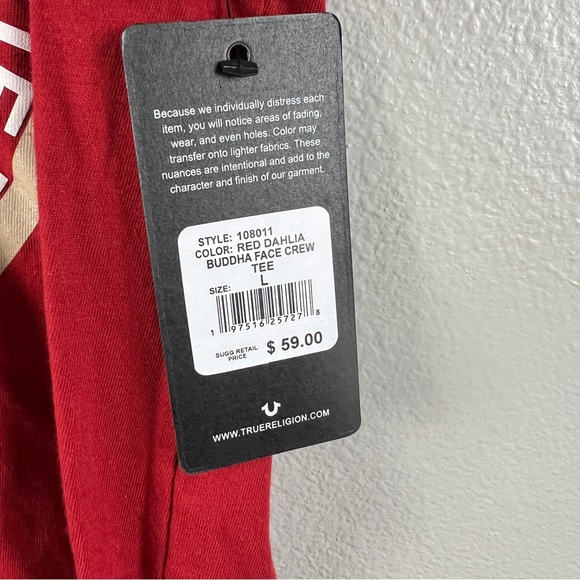 True Religion Buddha Puff Print Crew Tee (Online Exclusive) Style# 108011 - sz L - Picture 11 of 14